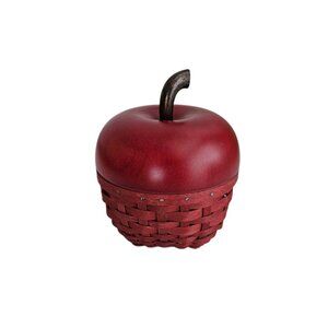 Longaberger Collectors Club Red Apple Basket With Protector 2007 6.5"